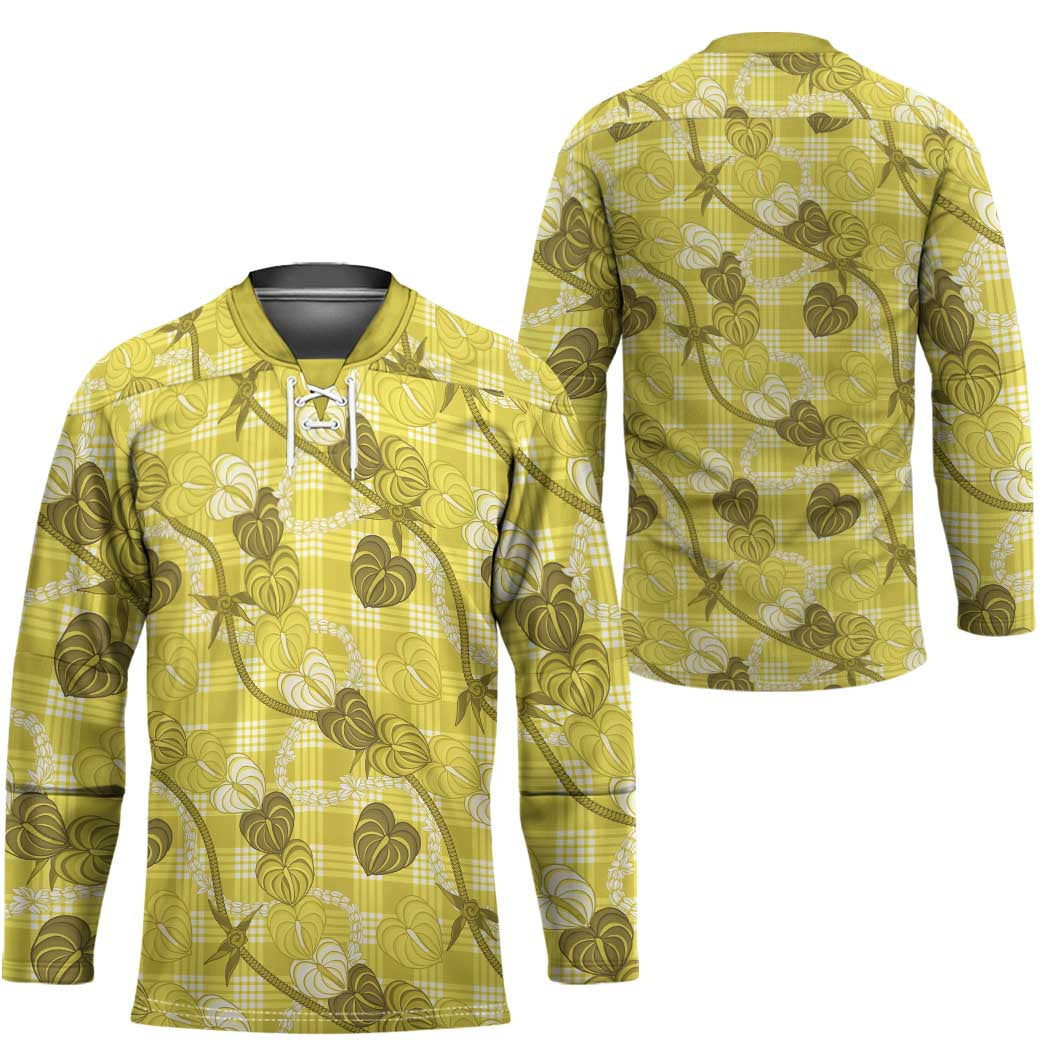 Anthurium Pikake Ti Leaf Palaka Hockey Jersey Yellow Version LT01