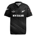 Custom New Zealand Cricket Rugby Jersey Aotearoa Black Cap Come On LT01