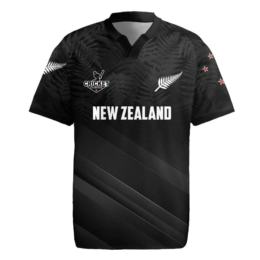 Custom New Zealand Cricket Rugby Jersey Aotearoa Black Cap Come On LT01