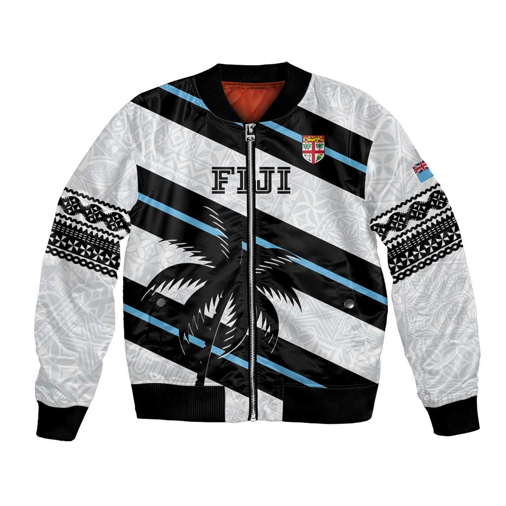 Custom Fiji 2024 Rugby Bomber Jacket Fijian Tapa Pattern LT01