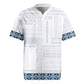 Samoa Siapo Blue Trimmed Rugby Jersey Samoa White Sunday LT01