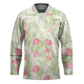 Anthurium Plumeria Lei Pastel Hockey Jersey Green Hawaiian Splendid Palaka LT01