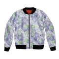 Anthurium Plumeria Lei Pastel Bomber Jacket Purple Hawaiian Splendid Palaka LT01