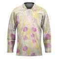 Anthurium Plumeria Lei Pastel Hockey Jersey Yellow Hawaiian Splendid Palaka LT01