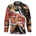 Hawaii Japanese Culture Black Hockey Jersey Spring Cranes Aloha Pattern LT01
