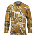 Hawaii Japanese Culture Gold Hockey Jersey Spring Cranes Aloha Pattern LT01