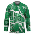 Hawaii Japanese Culture Green Hockey Jersey Spring Cranes Aloha Pattern LT01