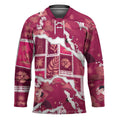 Hawaii Japanese Culture Pink Hockey Jersey Spring Cranes Aloha Pattern LT01