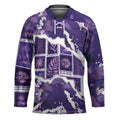 Hawaii Japanese Culture Purple Hockey Jersey Spring Cranes Aloha Pattern LT01