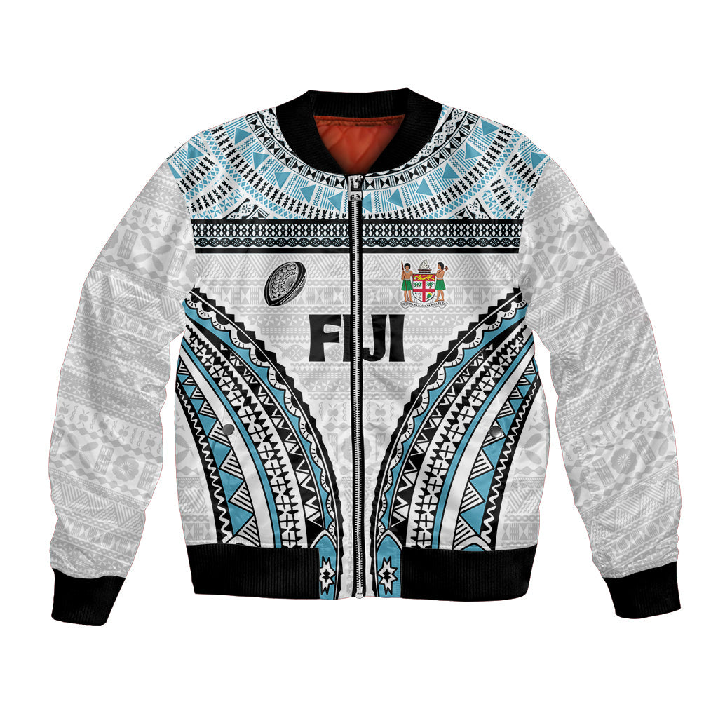 Custom Flying Fijians Rugby Bomber Jacket Tapa Tribal Cloth LT03