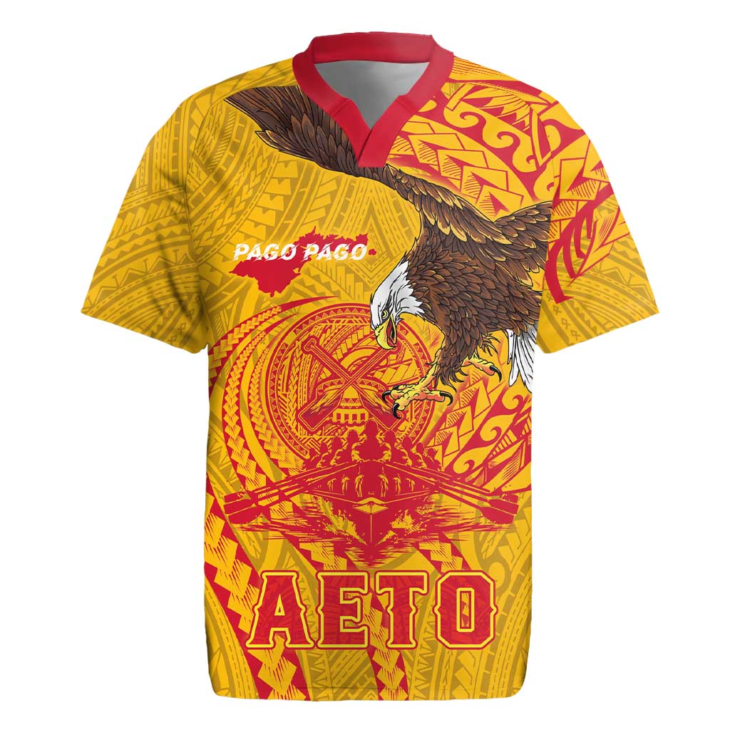 Personalized American Samoa Fautasi Race Rugby Jersey Aeto Pago Pago with Eagle Samoan Tribal Patterns LT03