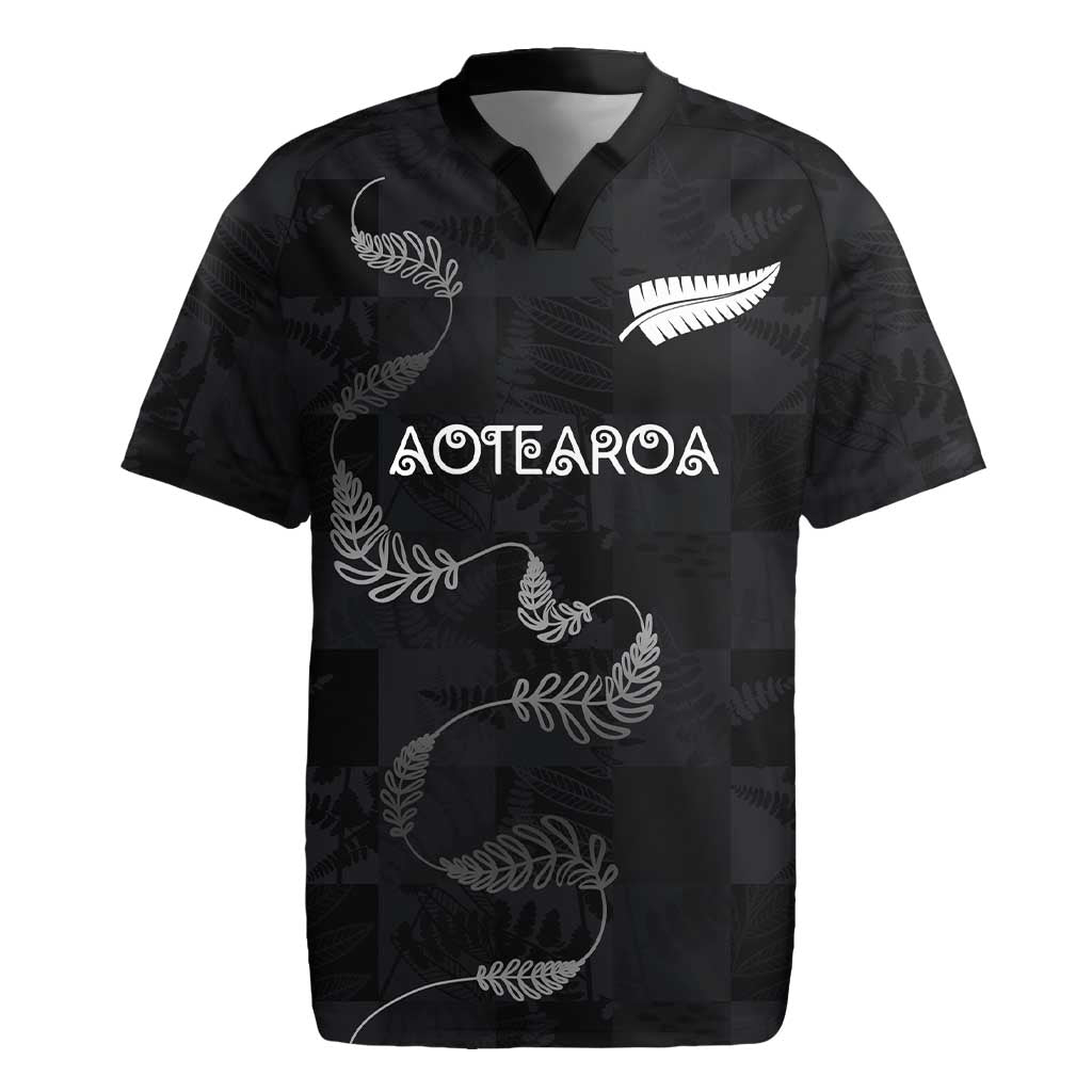 Custom New Zealand Rugby Rugby Jersey All Silver Ferns Blacks LT03