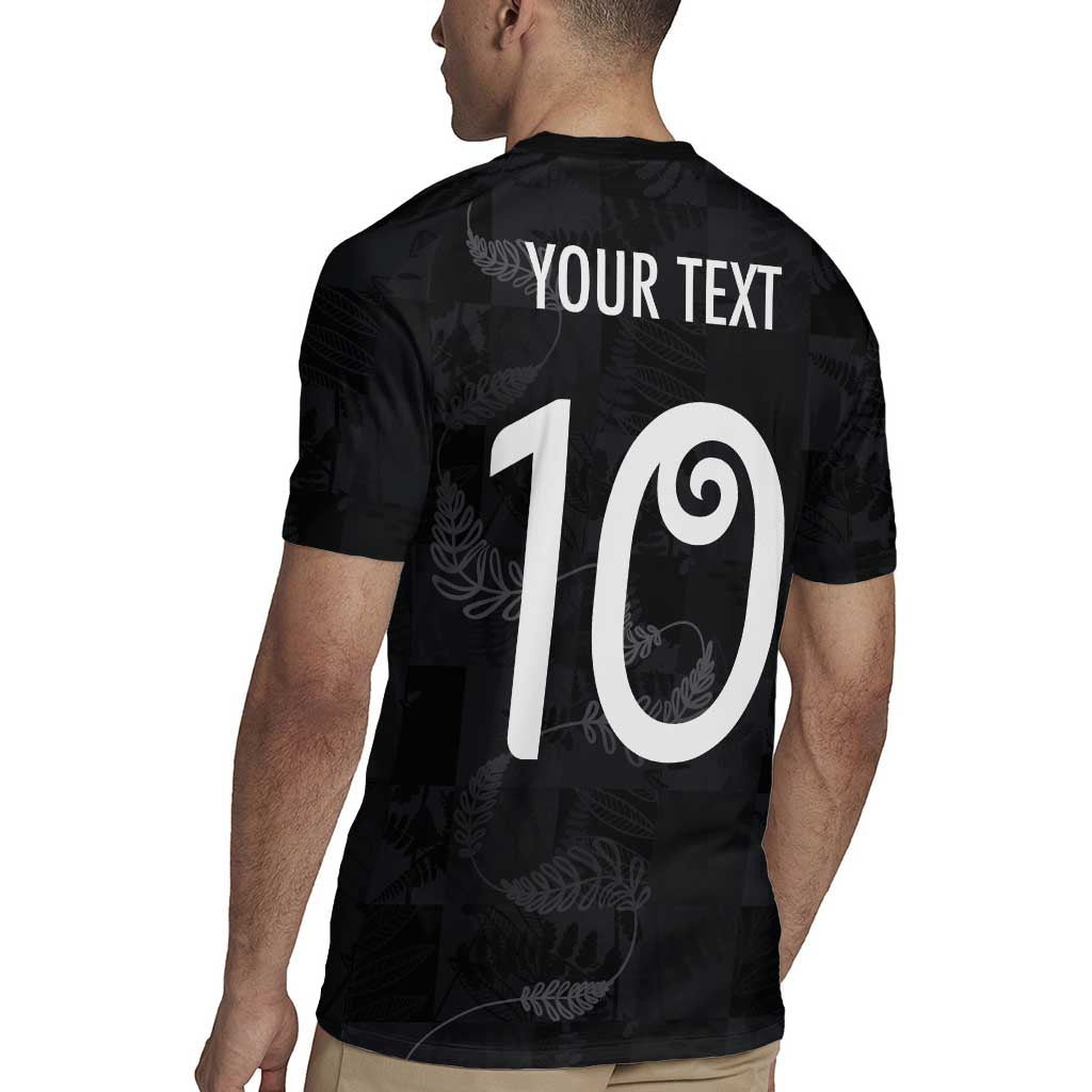Custom New Zealand Rugby Rugby Jersey All Silver Ferns Blacks LT03