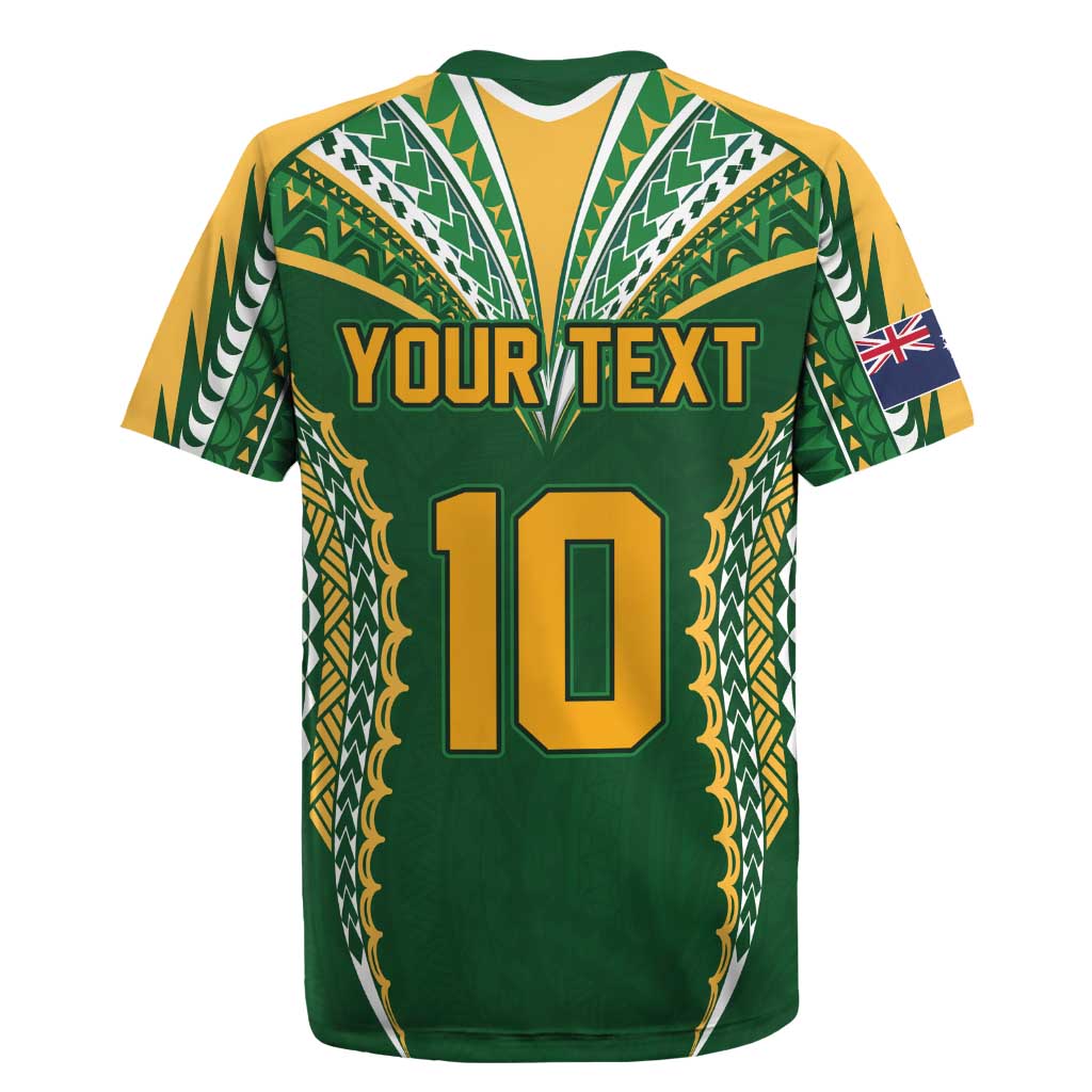 Custom Cook Islands Rugby League Rugby Jersey Tatau Tribal Pattern-Special Edition Green Color LT03