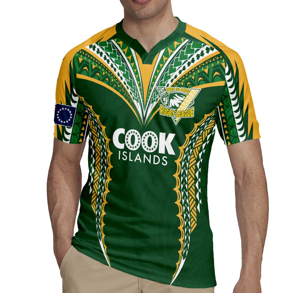 Custom Cook Islands Rugby League Rugby Jersey Tatau Tribal Pattern-Special Edition Green Color LT03