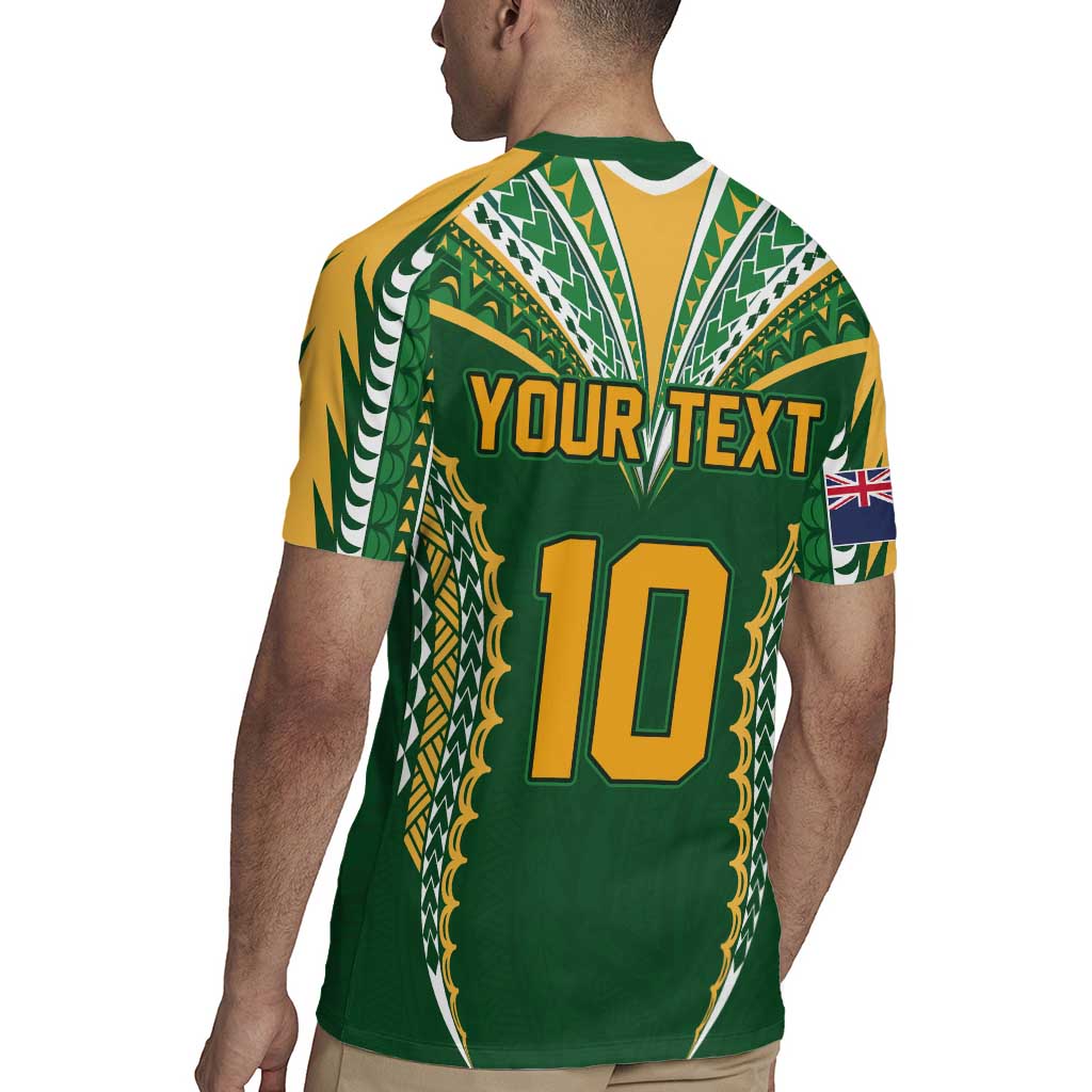 Custom Cook Islands Rugby League Rugby Jersey Tatau Tribal Pattern-Special Edition Green Color LT03