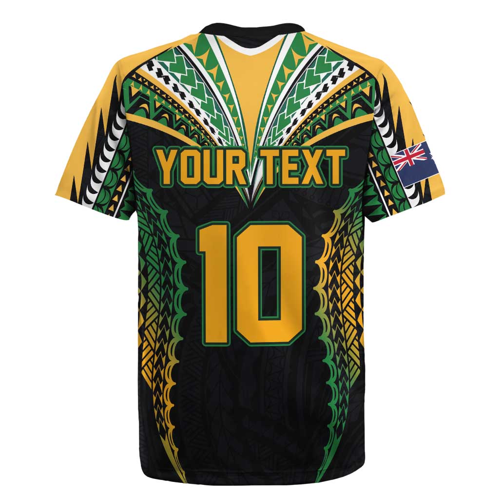 Custom Cook Islands Rugby League Rugby Jersey Tatau Tribal Pattern-Special Edition Black Color LT03
