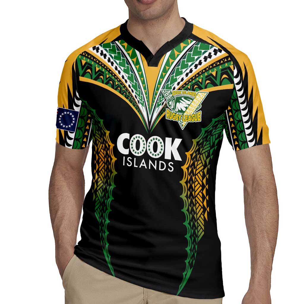 Custom Cook Islands Rugby League Rugby Jersey Tatau Tribal Pattern-Special Edition Black Color LT03