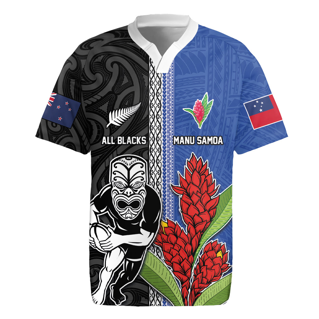 Custom Samoa and New Zealand Rugby Rugby Jersey Teuila Samoan and Maori Warrior LT03