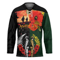 New Zealand and Australia ANZAC Day Hockey Jersey Lest We Forget Indigenous and Maori Pattern LT03