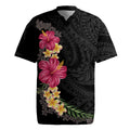 Hawaiian Plumeria and Hibiscus Rugby Jersey Colorful Style LT03