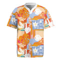 Hawaiian and Japanese Culture Together Rugby Jersey Palaka Japanese Art and Tropical Motif Tribal Patchwork LT03