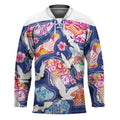 Hawaiian and Japanese Culture Together Hockey Jersey Hawaiian Archipelago Shape Sea Animals LT03