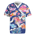 Hawaiian and Japanese Culture Together Rugby Jersey Hawaiian Archipelago Shape Sea Animals LT03