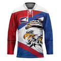 American Samoa Flag Day Hockey Jersey Polynesian Art Geometric with Flag Brush Style LT03