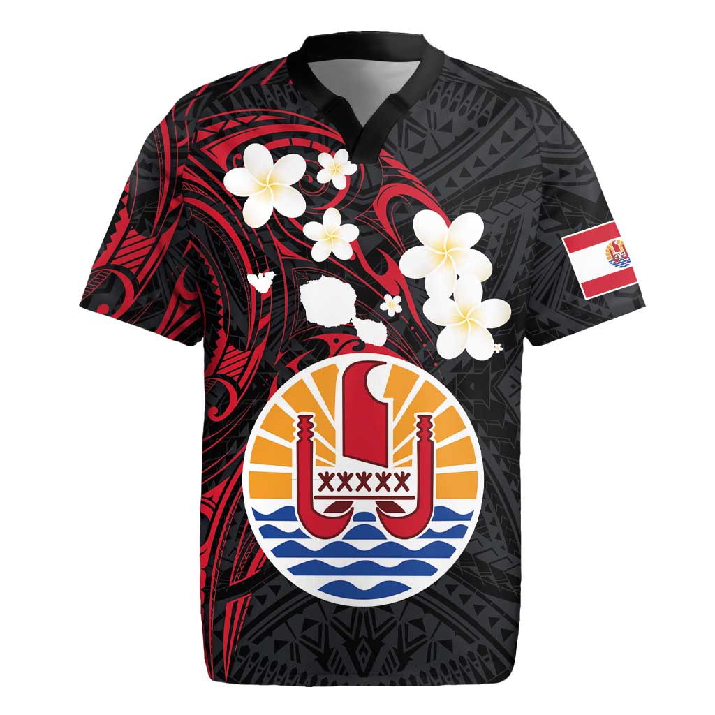 French Polynesia Tiare Day Rugby Jersey Seal and Polynesian Pattern LT03