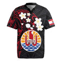 French Polynesia Tiare Day Rugby Jersey Seal and Polynesian Pattern LT03