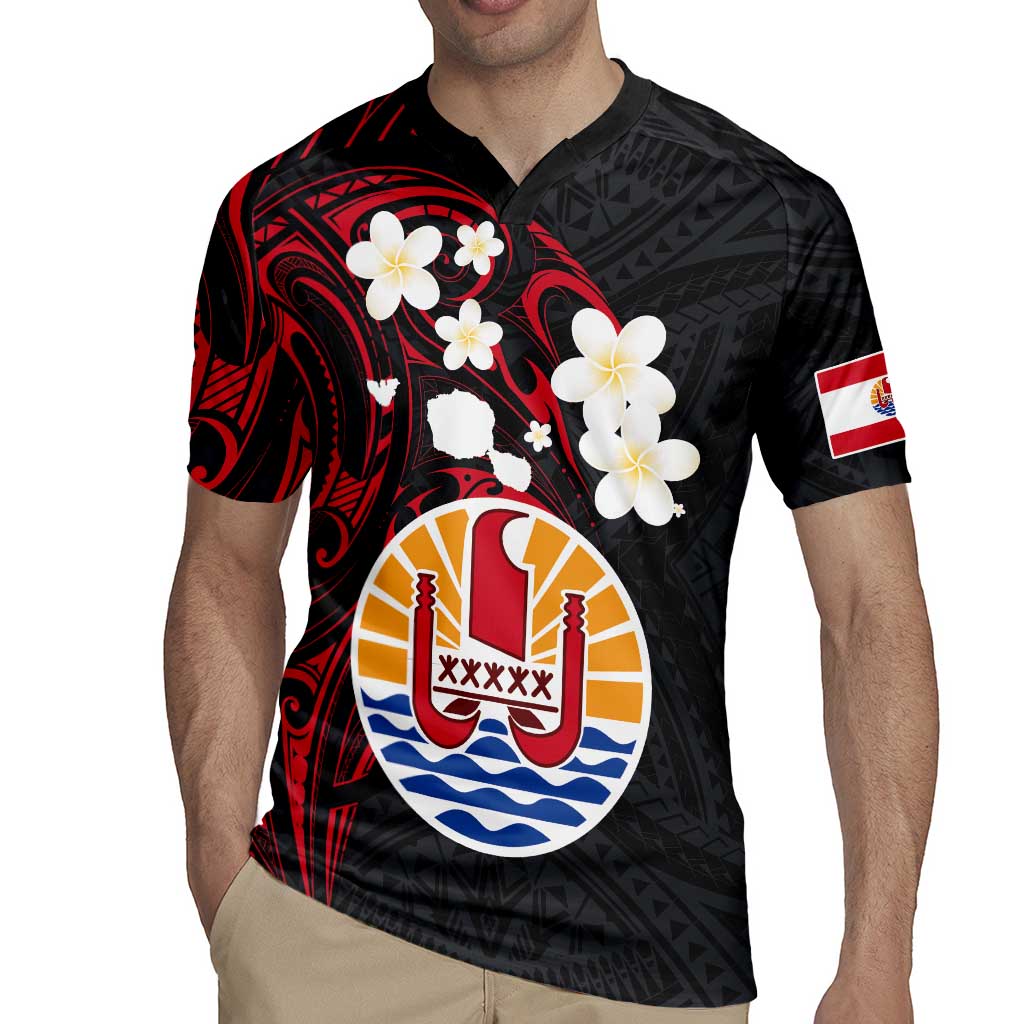 French Polynesia Tiare Day Rugby Jersey Seal and Polynesian Pattern LT03