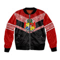 Tonga Bomber Jacket Tonga Coat of Arms with Seamless Tapa Ngatu Pattern LT03