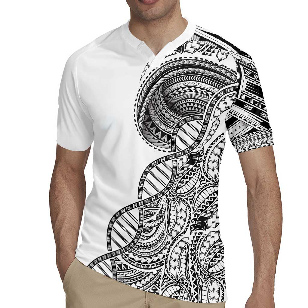 Samoan DNA Art Tattoo Rugby Jersey Polynesian Pattern White Color LT03