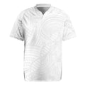 Samoan DNA Art Tattoo Rugby Jersey Polynesian Pattern All White LT03