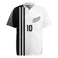 Custom New Zealand Football Rugby Jersey Silver Fern and Maori Tribal Black White Half Sporty Style LT03