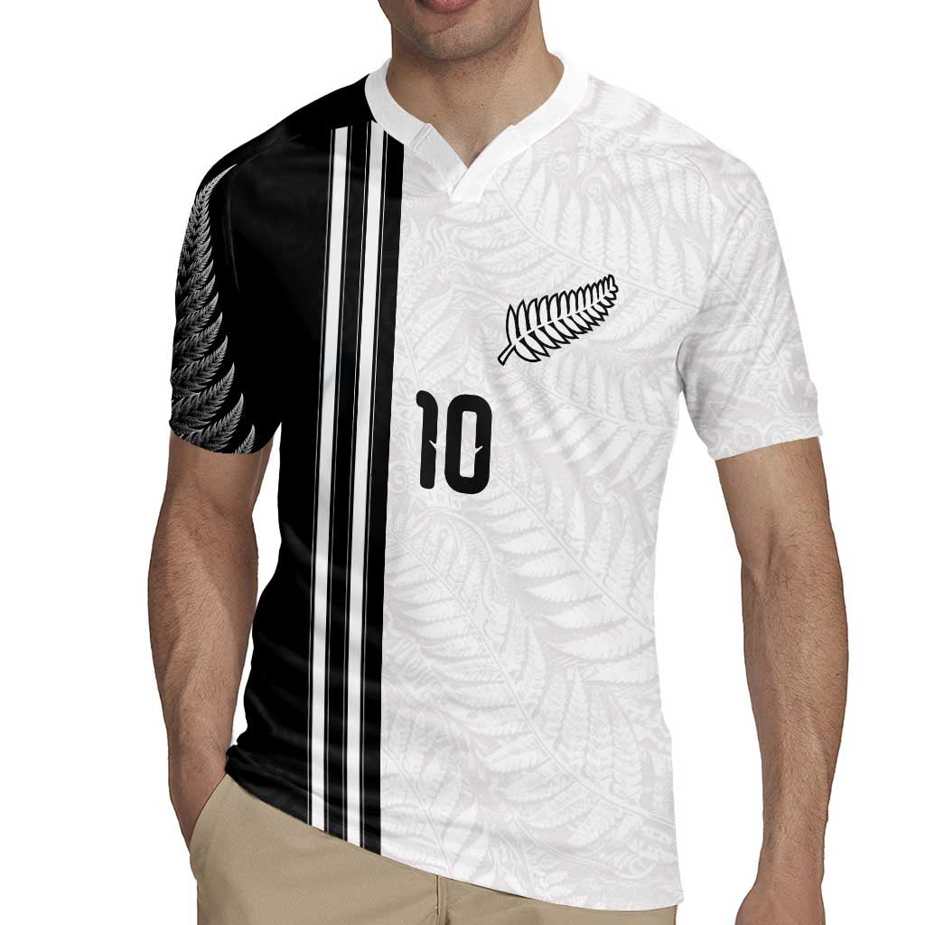 Custom New Zealand Football Rugby Jersey Silver Fern and Maori Tribal Black White Half Sporty Style LT03