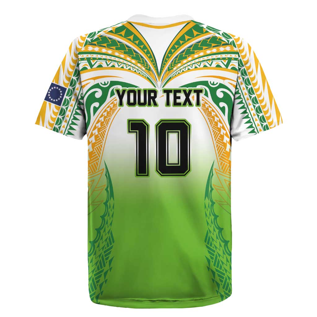 Custom Cook Islands Rugby League Rugby Jersey Avaiki Tatau Tribal Motifs White Color LT03
