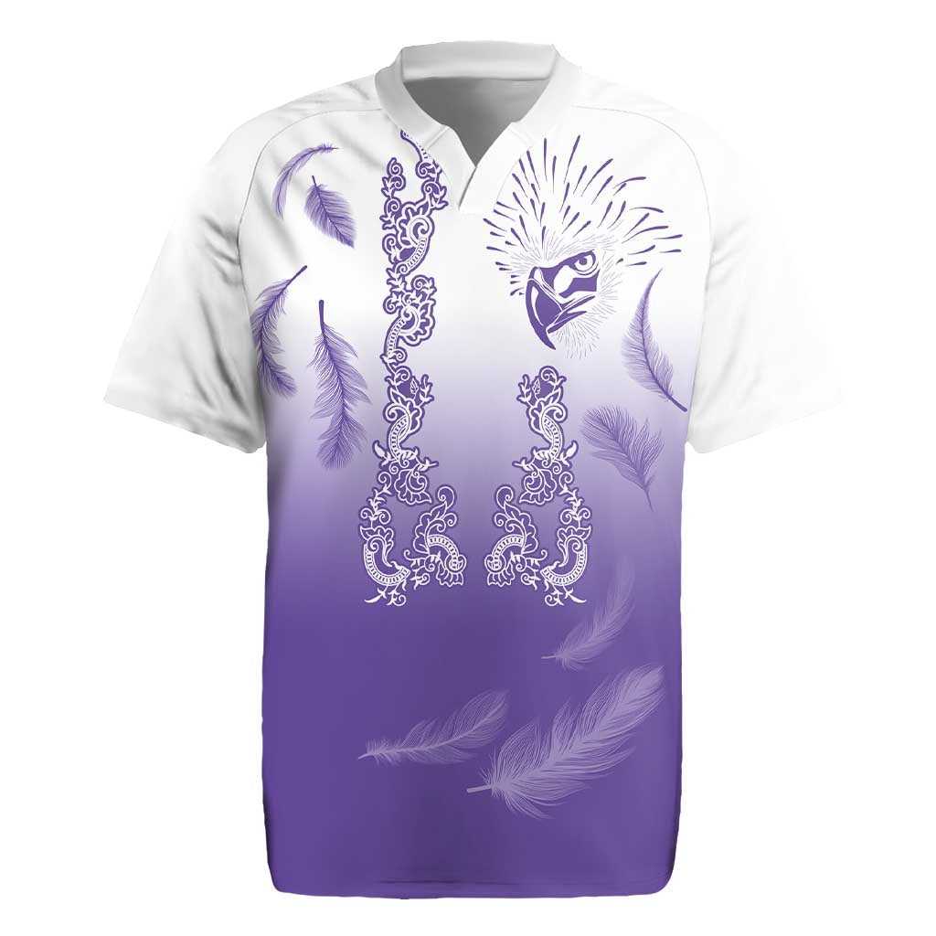 Philippines National Costume Style Rugby Jersey Barong Tagalog and Eagle Feather Purple Color LT03