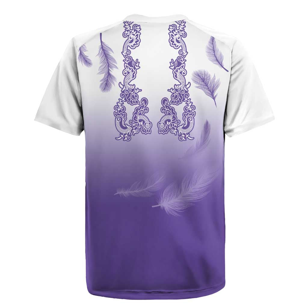 Philippines National Costume Style Rugby Jersey Barong Tagalog and Eagle Feather Purple Color LT03