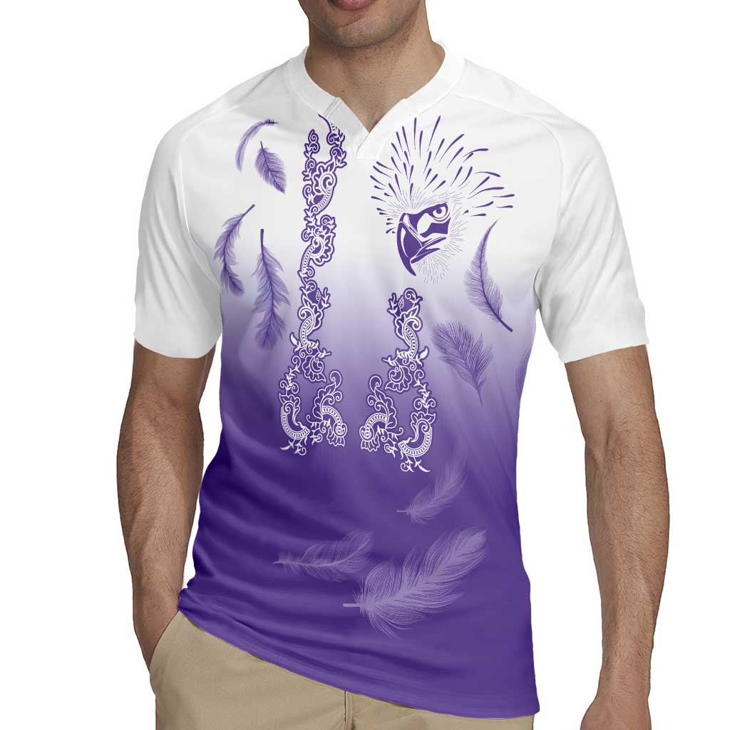 Philippines National Costume Style Rugby Jersey Barong Tagalog and Eagle Feather Purple Color LT03