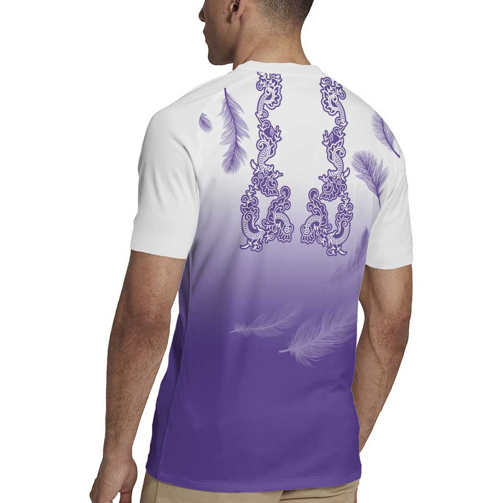 Philippines National Costume Style Rugby Jersey Barong Tagalog and Eagle Feather Purple Color LT03