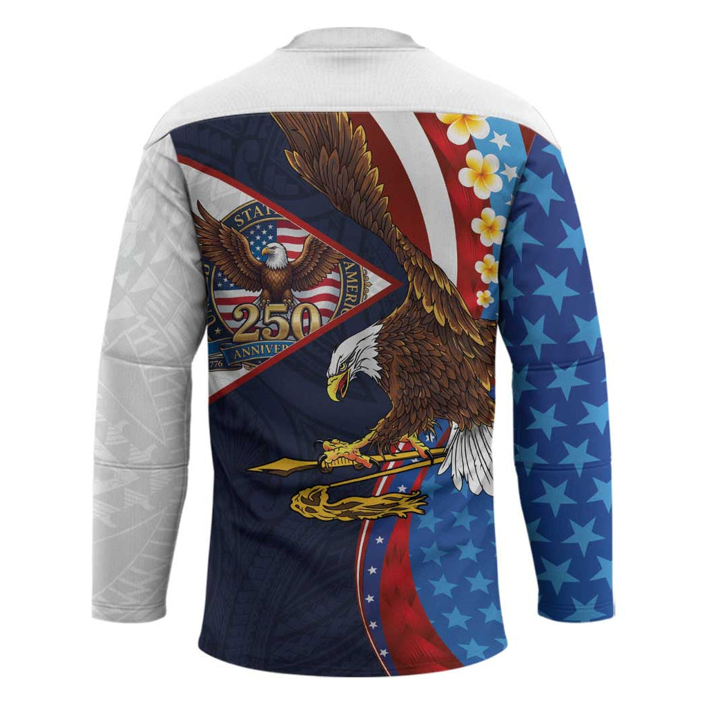 American Samoa and United States Semiquincentennial Hockey Jersey Bald Eagle with National Flag Style LT03