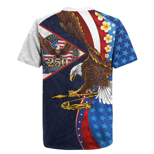 American Samoa and United States Semiquincentennial Rugby Jersey Bald Eagle with National Flag Style LT03