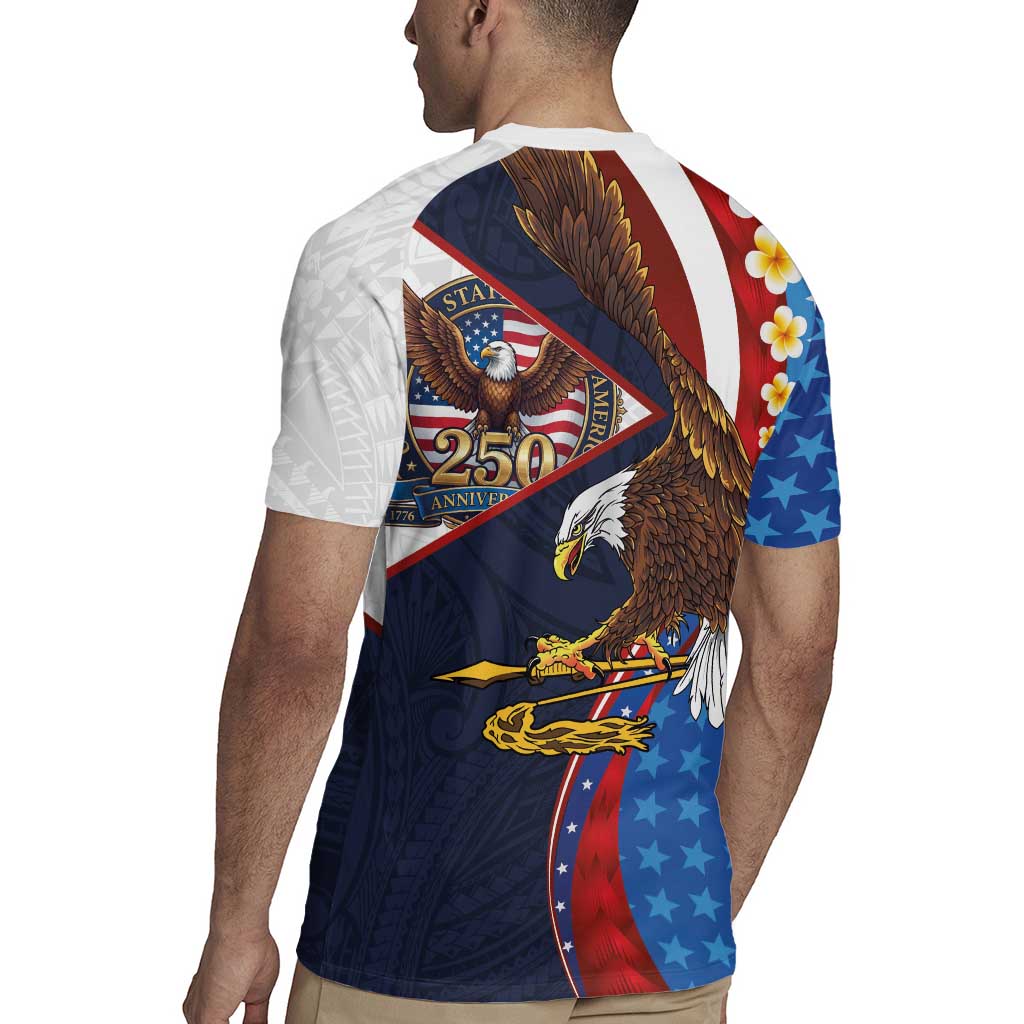 American Samoa and United States Semiquincentennial Rugby Jersey Bald Eagle with National Flag Style LT03