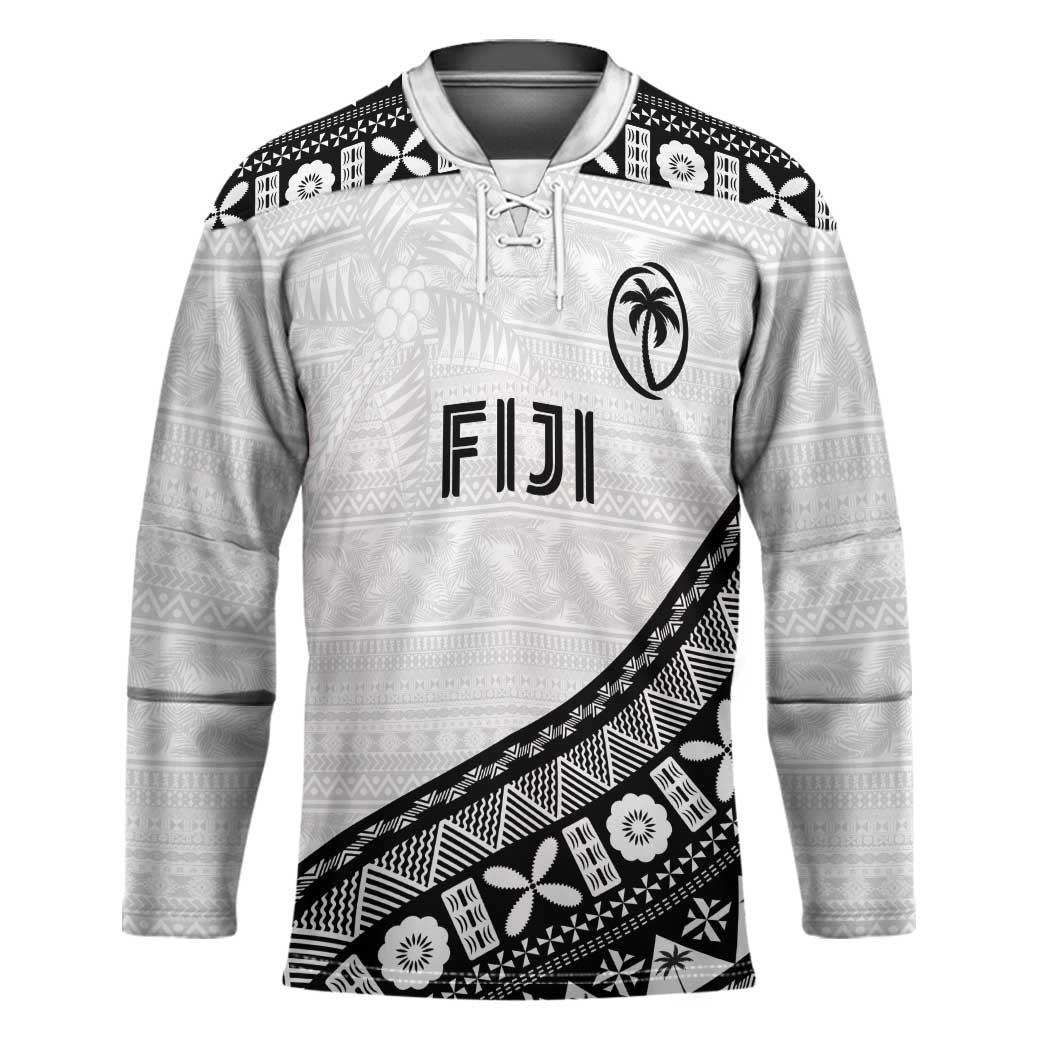 Custom Fijian Rugby Hockey Jersey Tapa Pattern and Palm Tree Tribal LT03
