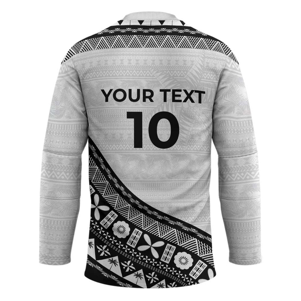 Custom Fijian Rugby Hockey Jersey Tapa Pattern and Palm Tree Tribal LT03