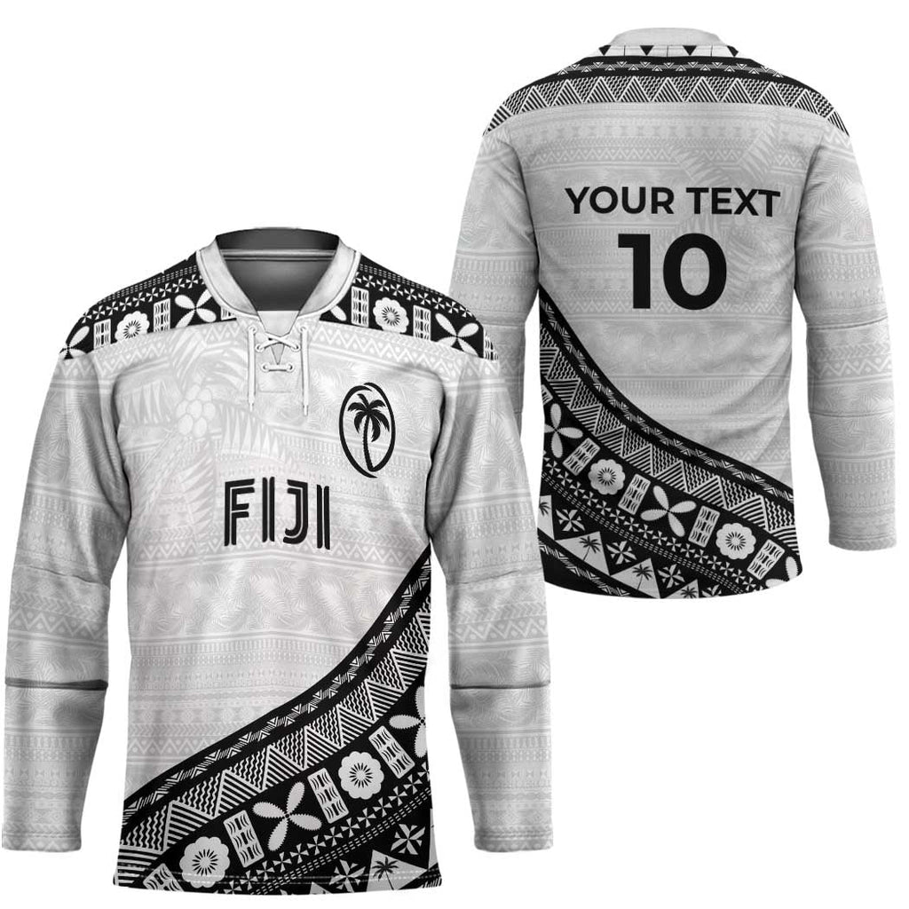 Custom Fijian Rugby Hockey Jersey Tapa Pattern and Palm Tree Tribal LT03
