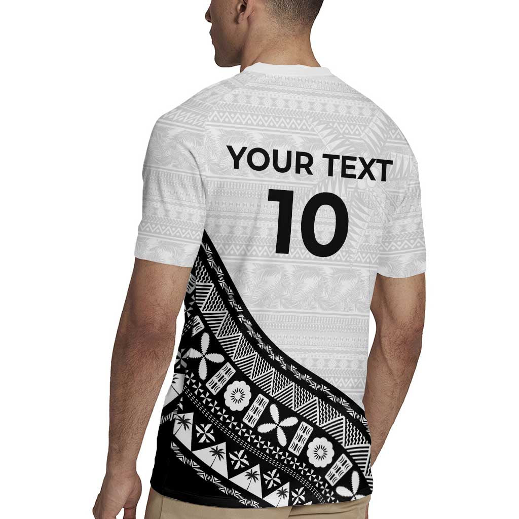 Custom Fijian Rugby Rugby Jersey Tapa Pattern and Palm Tree Tribal LT03