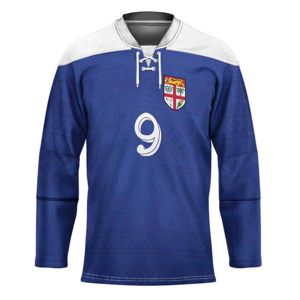 Custom Fijian Football Hockey Jersey Tapa Pattern and Shark Tribal LT03
